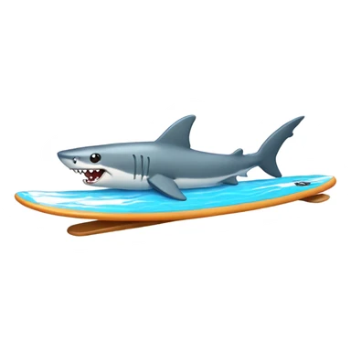 Shark riding surf board sticker