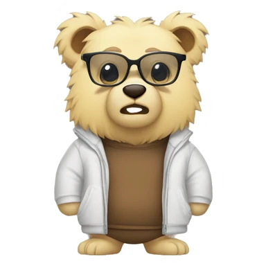 super saiyan bear with glasses sticker