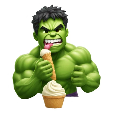 the hulk eating ice cream  sticker