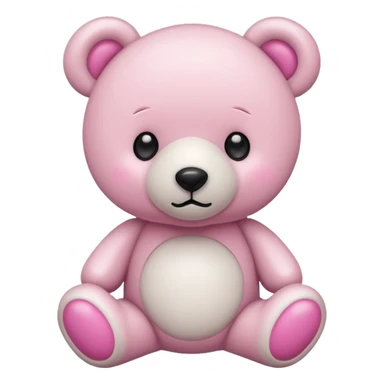White and pink plush teddy bear sticker