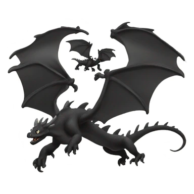 black dragons flying out of book sticker