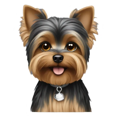 Small black yorki  sticker