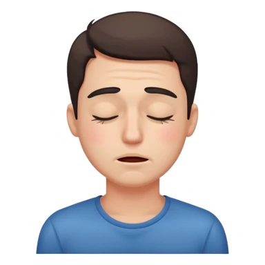 normal blushing emoji man closing eyes in embarrassment sticker