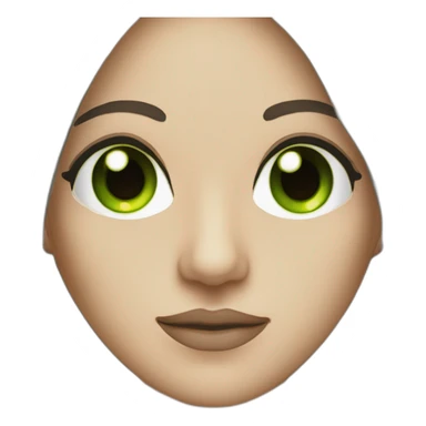 lasik eye surgery mask with dark brown long straight hair green eyes sticker