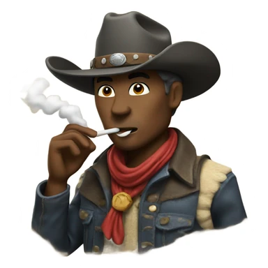 Cowboy blowing smoke sticker