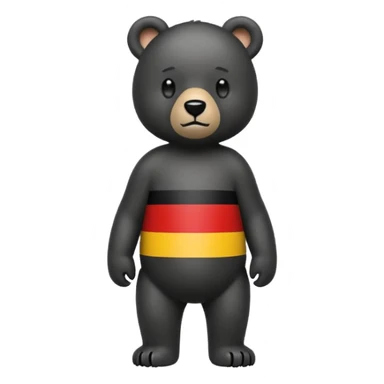 simple and expressive emoji of the Berlin Bear inspired by the Berlin flag, no text sticker