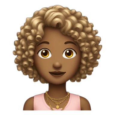 curly-haired girl with necklace sticker