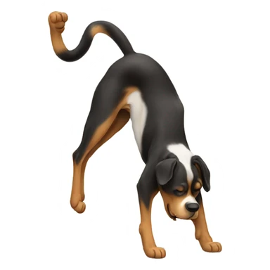 dog doing handstand  sticker
