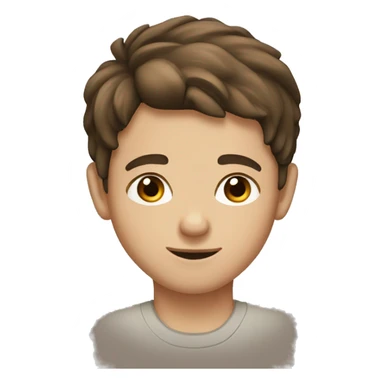 young boy with brown hair and brown eyes sticker