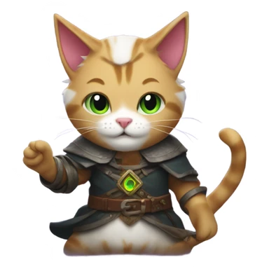 cats playing dnd casting spell sticker