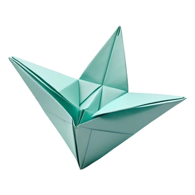 Cinematic Realistic depiction of an elegant origami creation, rendered with delicate paper textures and intricate folds, set on a minimalist background with soft, diffuse lighting that accentuates its artistic precision sticker