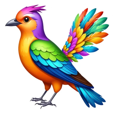 cuckoo bird with colorful feathers sticker
