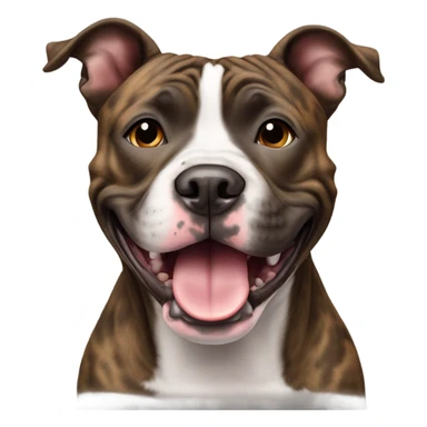 Brindle am-staff terrier smiling sticker