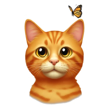 Orange cat with butterfly on Mode  sticker