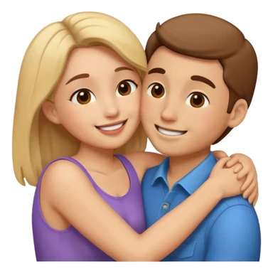 Hugging and kissing sticker