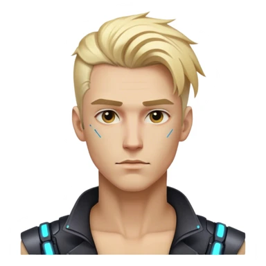 handsome man cyber punk blond  sticker