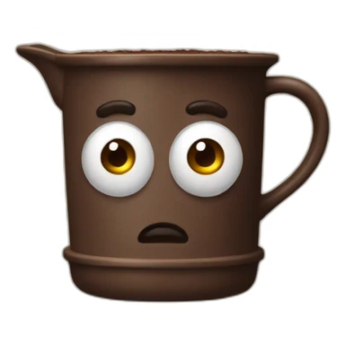 moka pot with concern eyes sticker