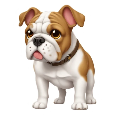 Perro bulldog color canela con Blanco  sticker