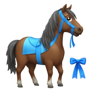 Brown horse with blue ribbon  sticker