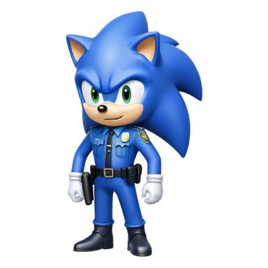 Sonic the hedgehog as a police officer sticker