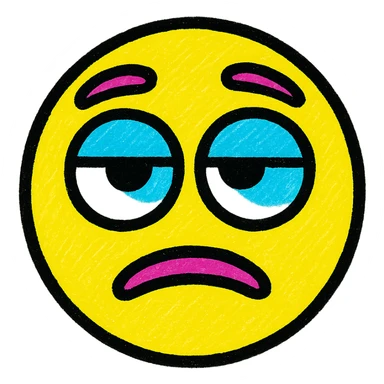 sarcastic emoji with rolling eyes, vibrant colors sticker