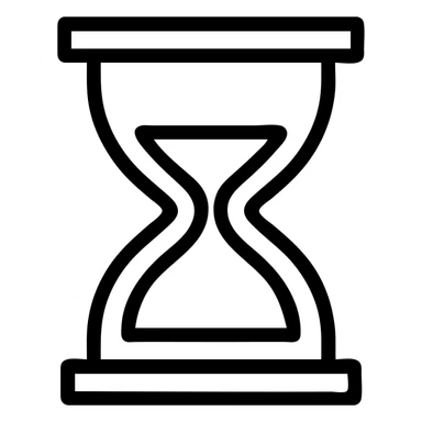 hourglass icon in color #7CB4A9, outlined, geometric, minimal, no text sticker