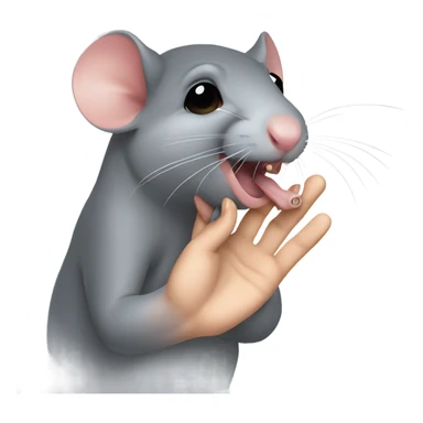 Rat licking human hand sticker