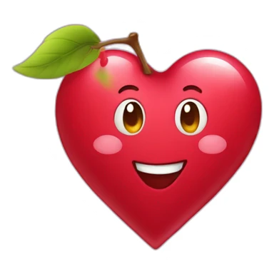 Heart color cherry sticker