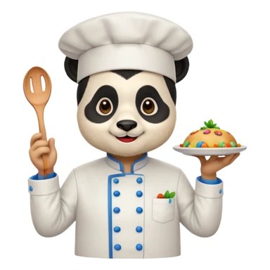 chef panda colorful chef costume sticker
