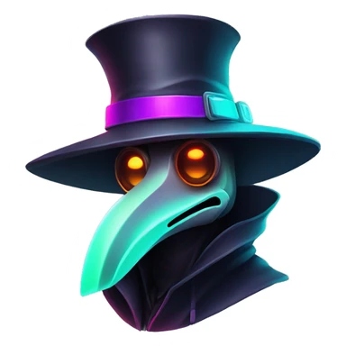 plague doctor with neon highlights sticker