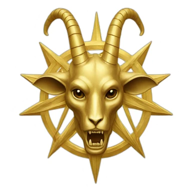 Gold Baphomet star sticker
