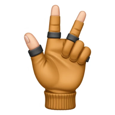 Middle finger emoji wearing fingerless gloves sticker
