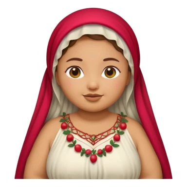Cute emoji female chubby with a berry she is tan and moroccan  sticker