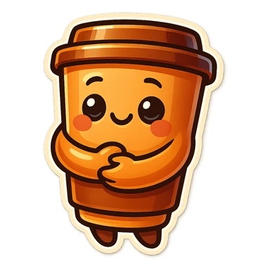 Tall coffee cup, compassion, hug sticker