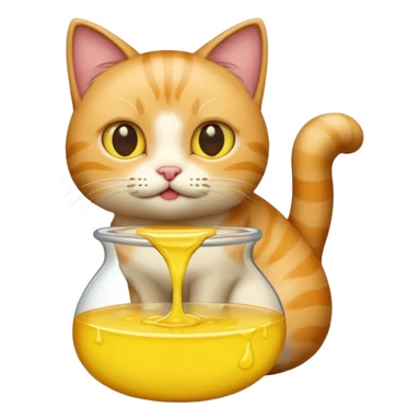 Cat releasing yellow liquid sticker