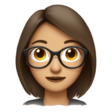 femme brune lunettes qui fait du barebow, cheveux mi long, brun sticker