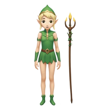 Elfo magro nu de corpo inteiro sticker