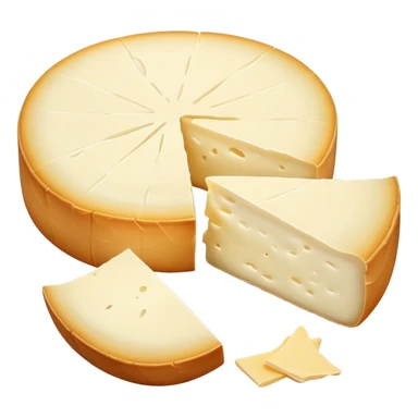 cinematic-realistic-brie-cheese-emoji,-featuring-soft-ripened-cheese-with-a-delicate white rind-rendered-with-lifelike-detail-and-inviting,-natural-lighting sticker
