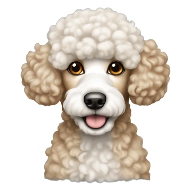Tan and white poodle sticker