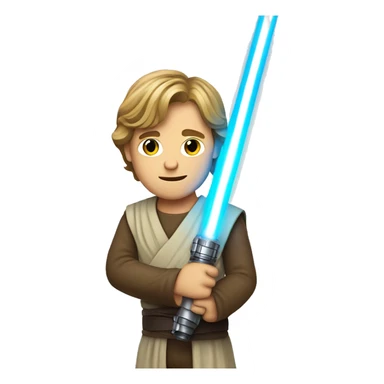 luke skywalker holding an entire light saber sticker