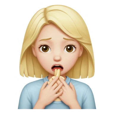 blond girl choking herself sticker