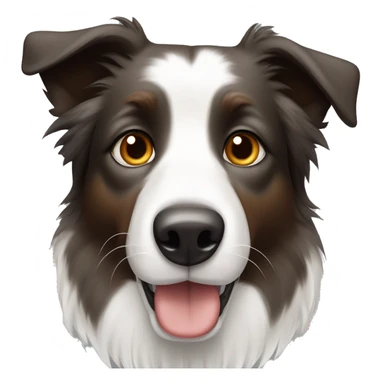 A border collie dog with grey and white fur and brown eyes straight ears  sticker