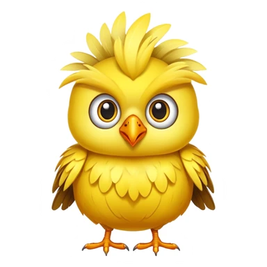 Cartoon yellow cuckoo with big eyes sticker
