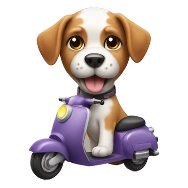 dog on scooter  sticker