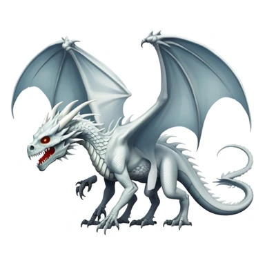 Dragon with a white dragon-cadaver-skull-face (full body) sticker