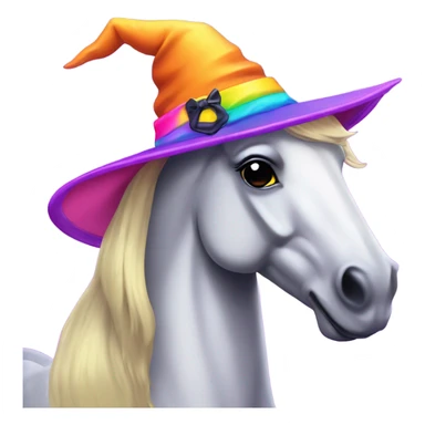 Lisa frank Halloween horse with witch hat sticker