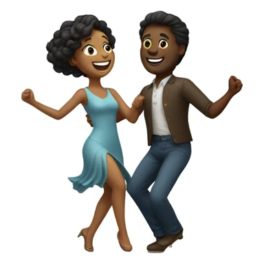 Happy couple dancing together  sticker