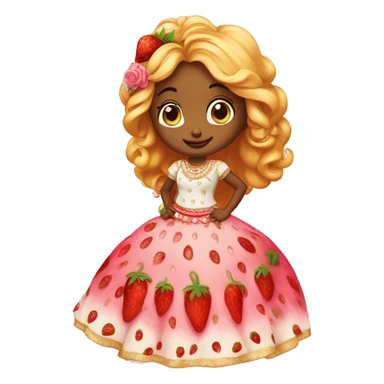 strawberry shortcake in a lehenga  sticker