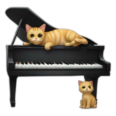 Cat play the piano sticker