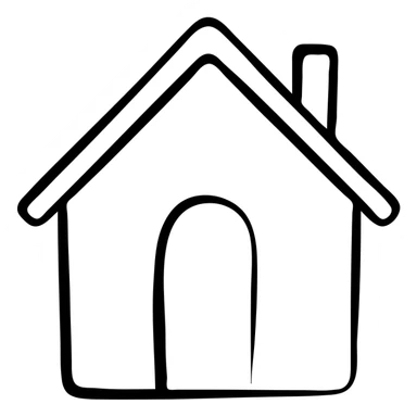 simple home house with roof and door sticker